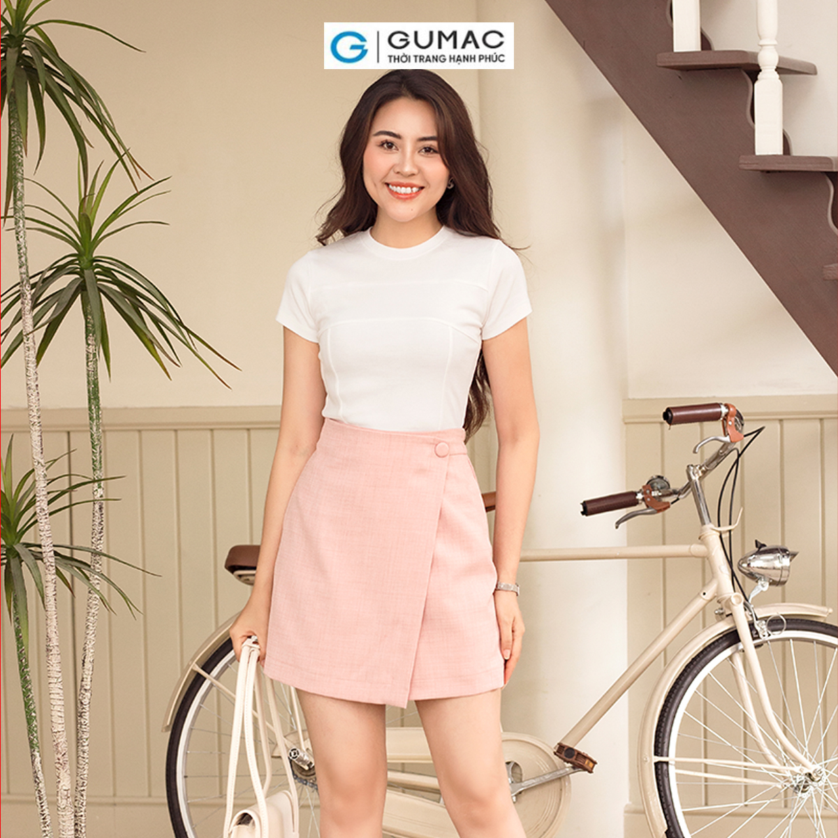Quần short giả váy trẻ trung năng động thanh lịch thời trang GUMAC QD06073