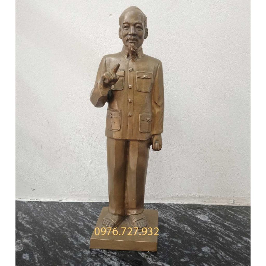 Tượng bác hồ bằng đồng cao 43cm, mẫu tượng hồ chí minh bằng đồng