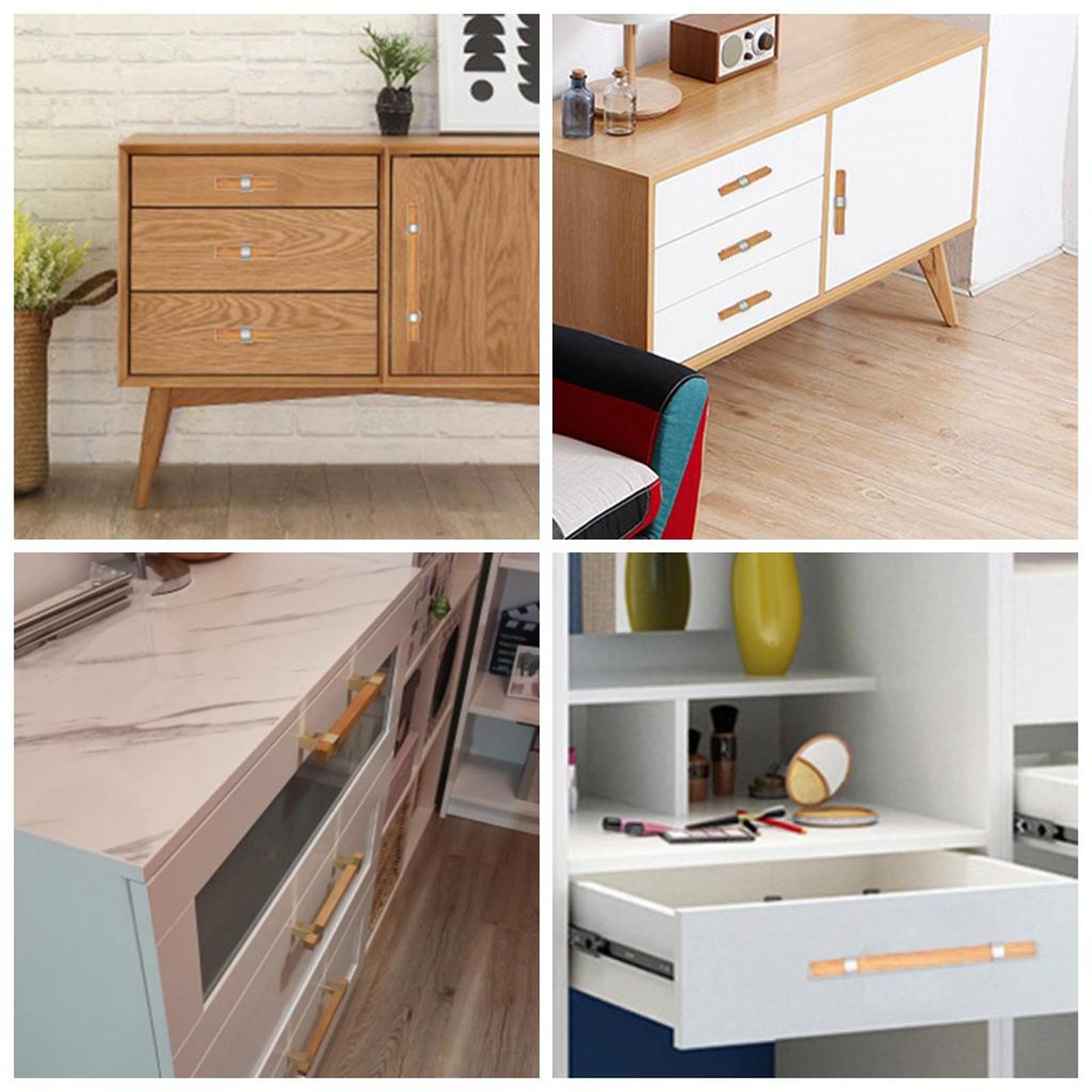 Solid Wood Handles Furniture Wardrobe Cabinet Door Modern Minimalist Handles Drawer Dresser Knobs Furniture Hardware Pulls