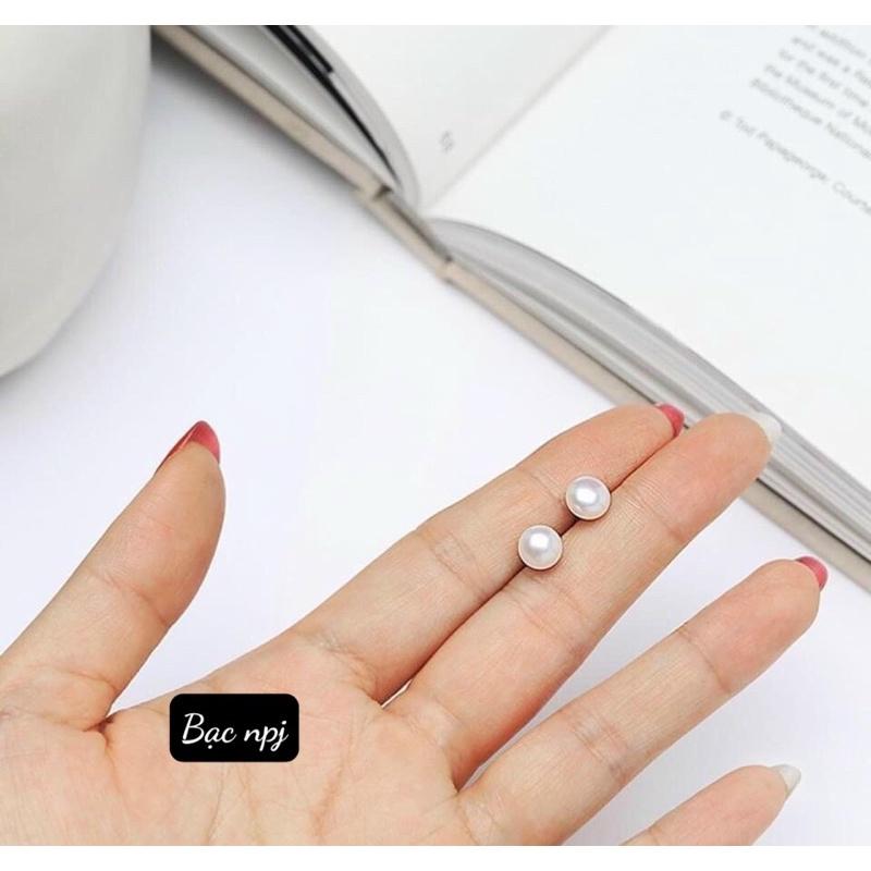 Bông Tai Nụ Trai , Hoa Tai nụ Trai thiết kế trẻ trung - Bạc Npj
