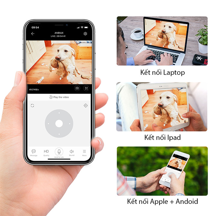 Camera Wifi Xoay 360 Độ 2.0Mpx 1920*1080P FULL HD Có Tích Hợp Đèn Hồng Ngoại Quan Sát Ban Đêm, Kèm Thẻ 32Gb - Chính Hãng