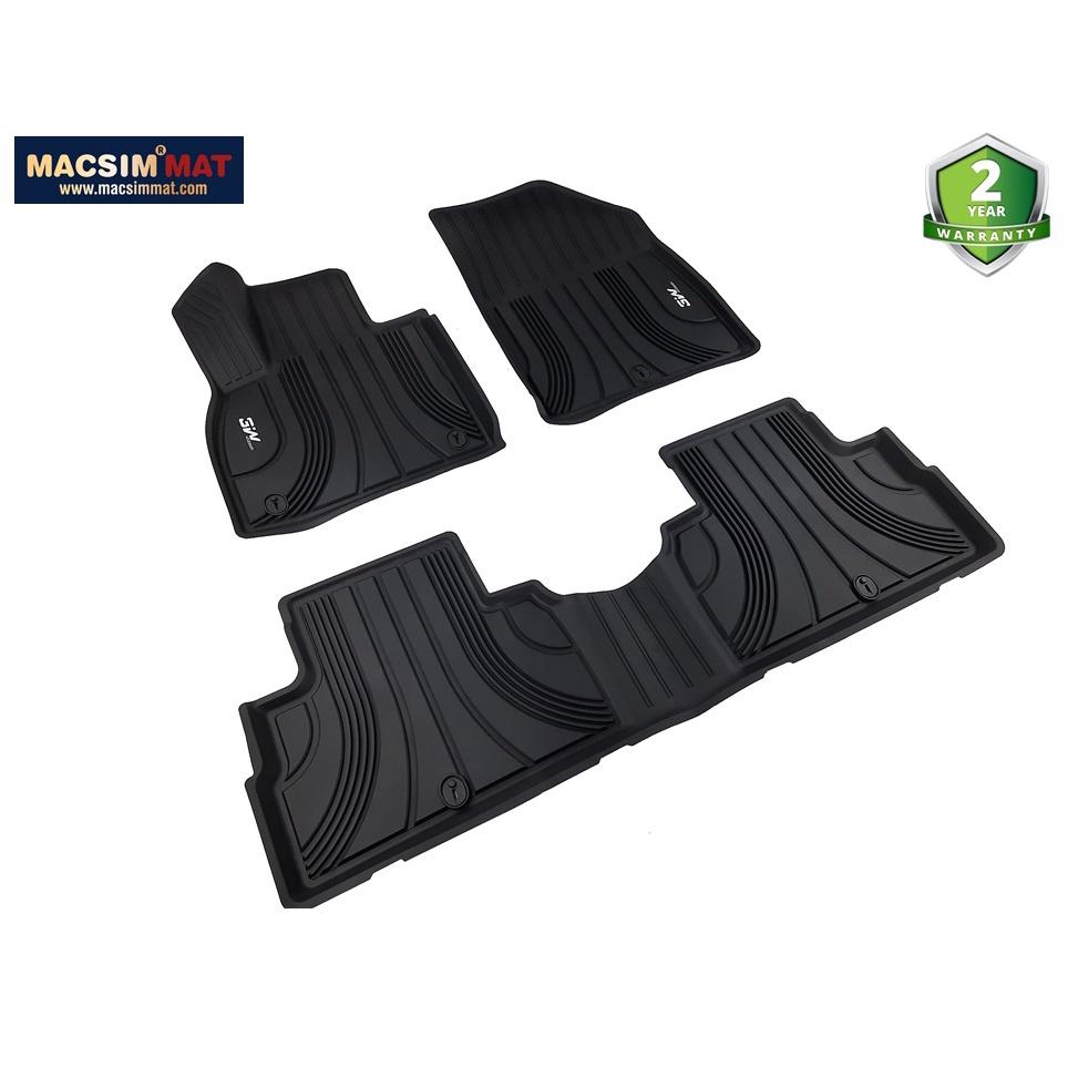 Thảm lót sàn xe ô tô Hyundai Palisade 2020 Nhãn hiệu Macsim 3W chất liệu nhựa TPE đúc khuôn cao cấp - màu đen