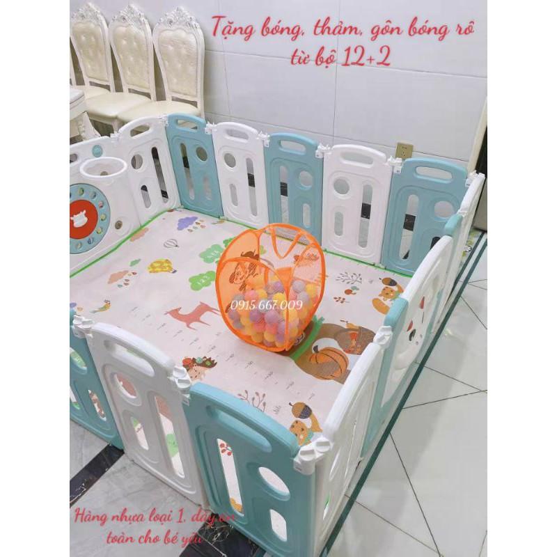Bộ quây cũi Nhựa Gấp Gọn nguyên sinh Tặng Thảm,Bóng