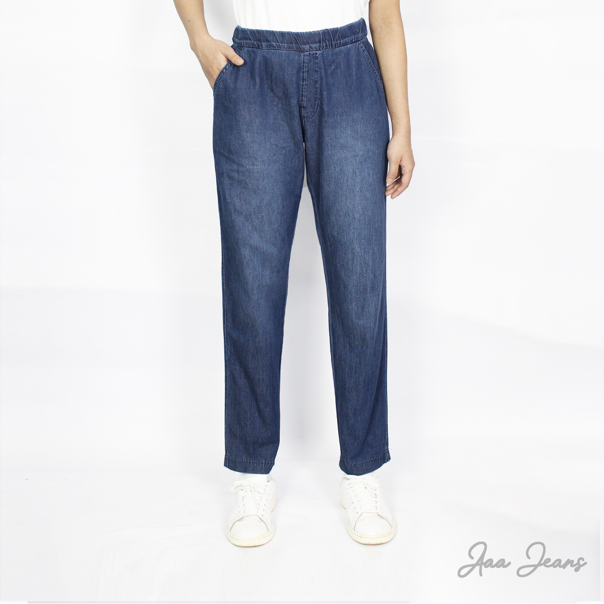 Quần Jeans Nữ Lưng Thun Ống Suông Relax Fit Aaa Jeans