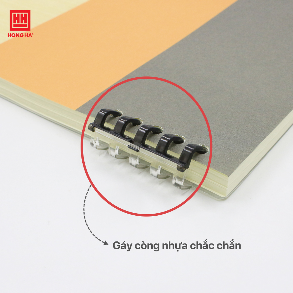 Sổ lò xo A5 Hồng Hà, sổ còng nhựa Basic 160 trang định lượng 80gsm - 3006