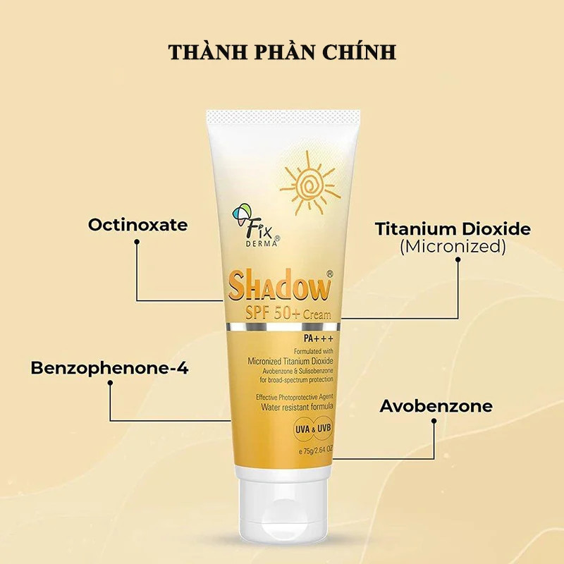 Kem Chống Nắng Dưỡng Ẩm &amp; Bảo Vệ Da FIX DERMA Shadow SPF50+ Cream