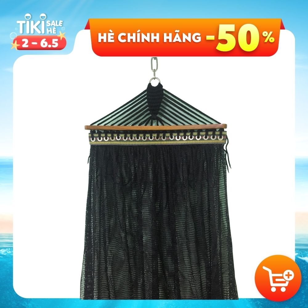 Võng lưới Ban Mai căng kim cán gỗ 50cm màu đen