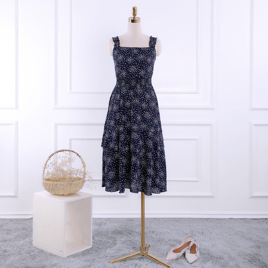 Đầm nữ 2 dây dáng xòe tiểu thư - Đầm dây nữ 2 tầng bèo TK FASHION DK919