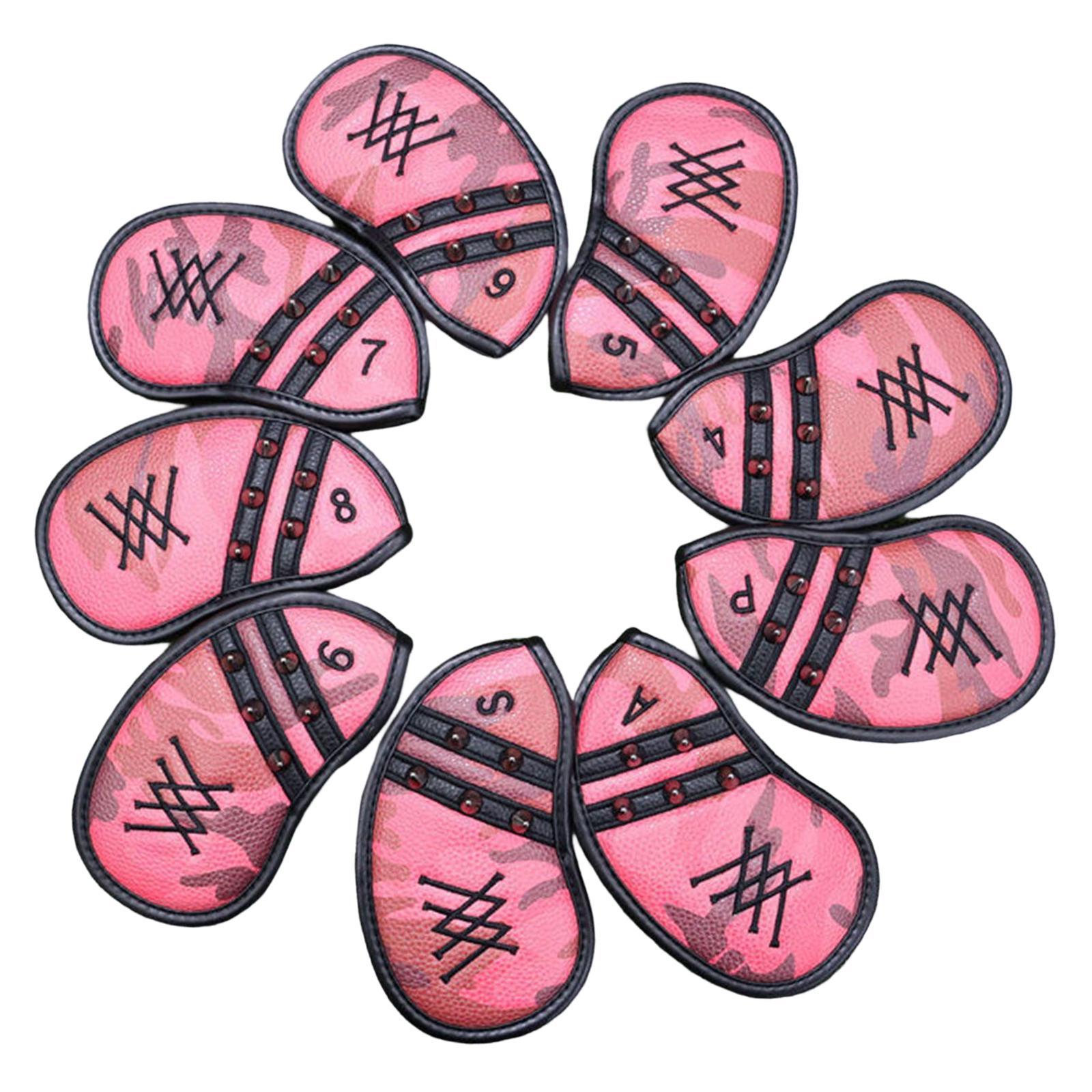 8Pcs Golf Iron Headcover Club Head Cover Head Protector Waterproof Colorful