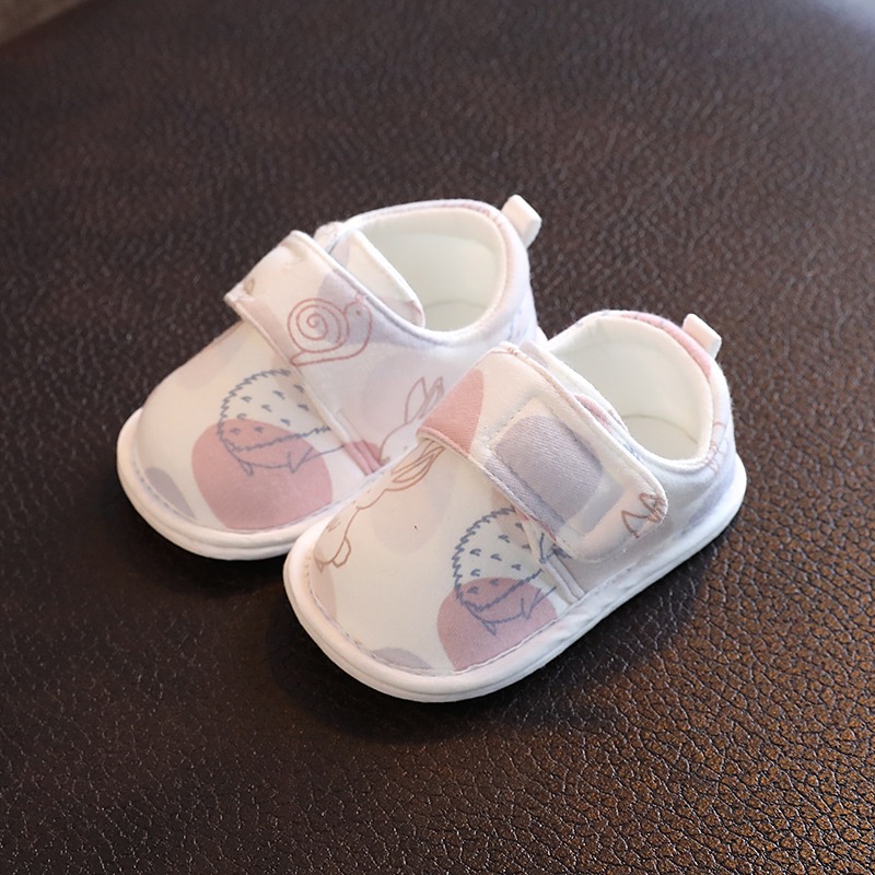 Giày tập đi cho bé có đế trống trượt, dép vải quai hậu nhẹ nhàng mềm mại cho trẻ sơ sinh đến 1 tuổi - GSS04