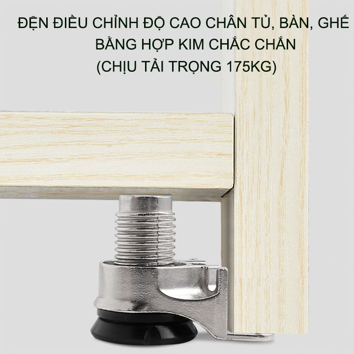 01 Dụng cụ điều chỉnh độ cao chân tủ, bàn, ghế đa năng làm bằng hợp kim kẽm chống gỉ