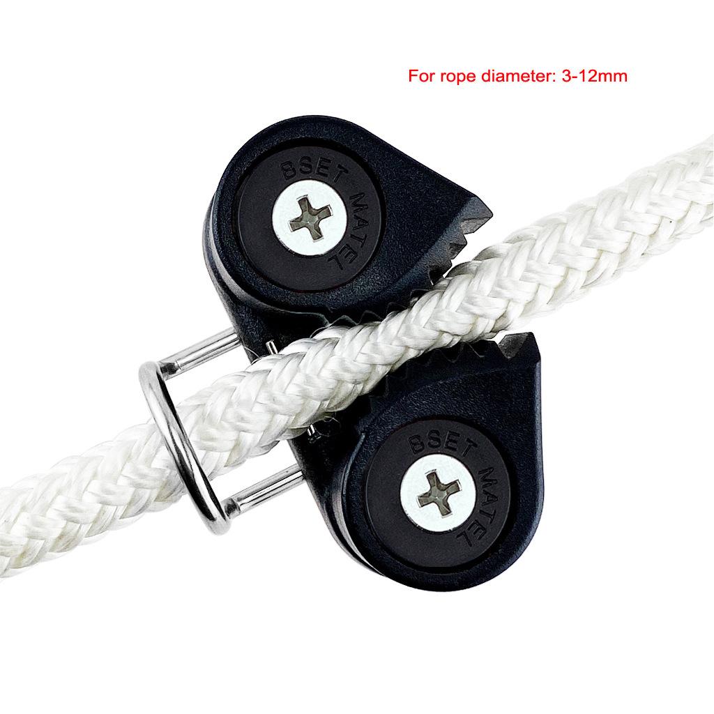 2pcs Black Aluminum Sailboat Cam Cleat Fast Entry Cam Cleat Sailing Hardware