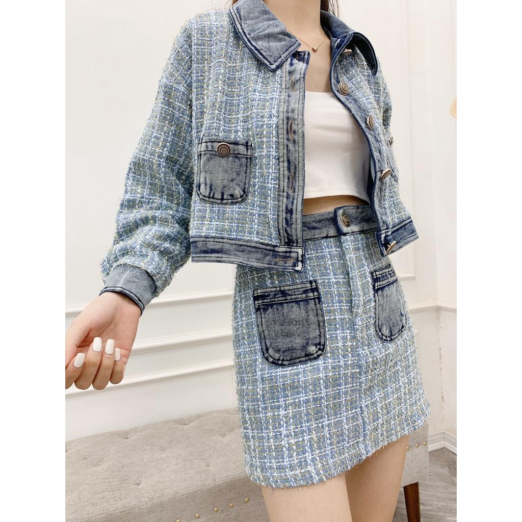 Set dạ Tweed 2 món phối Jean