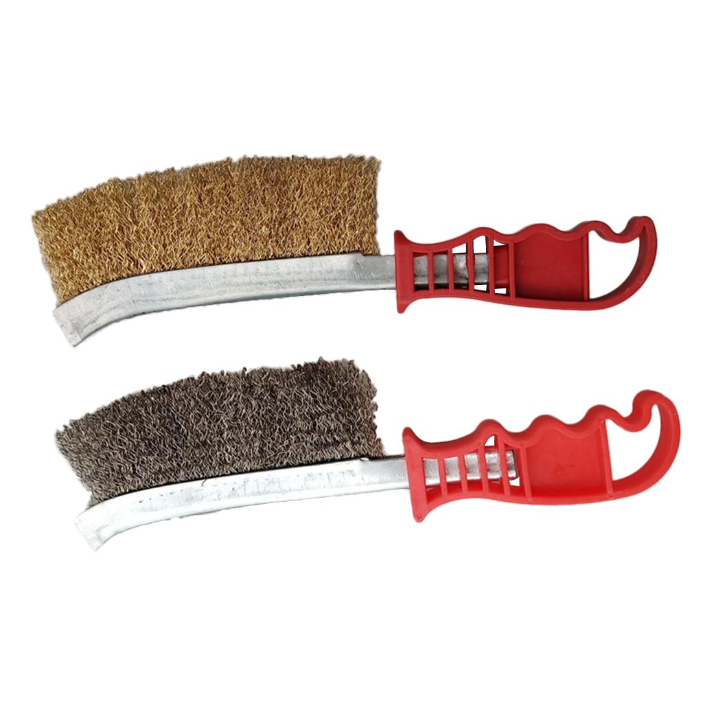 2pcs Steel Wire Hand Scratch Brush with Plastic Handle Rust &amp; Weld Cleaning