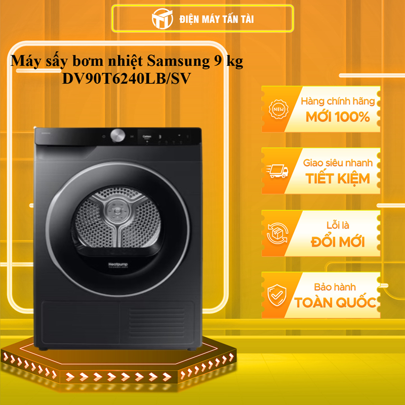 DV90T6240LB/SV - Máy sấy bơm nhiệt Samsung 9 kg DV90T6240LB/SV - HÀNG CHÍNH HÃNG - GIAO HCM
