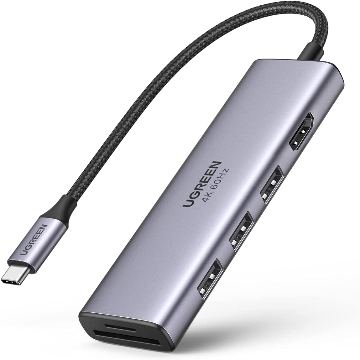 Hub Chuyển Đổi Ugreen USB-C sang 1xHDMI + 3xUSB3.0 + SD/TF 4K 60Hz CM511- hàng chính hãng