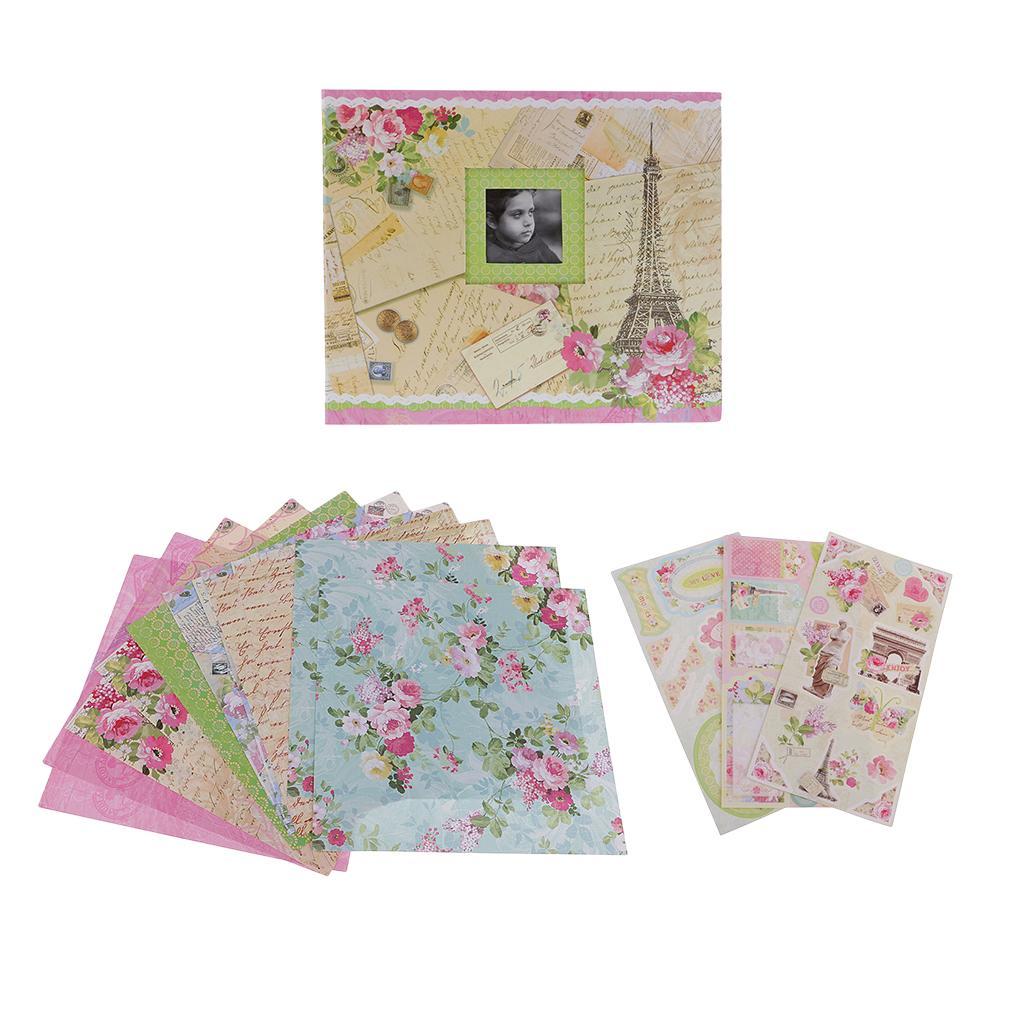 10 Page DIY Photo Album Handmade Travel Theme Family Memory Record Scrapbook