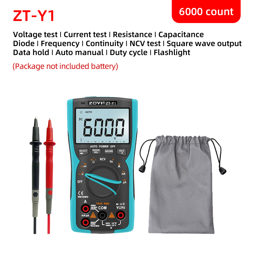 Đồng hồ vạn năng Zoyi ZT-Y1 kỹ thuật số, màn hình True-RMS Analog, máy đo dòng điện, vôn kế, tụ điện, nhiệt độ - Hàng chính hãng