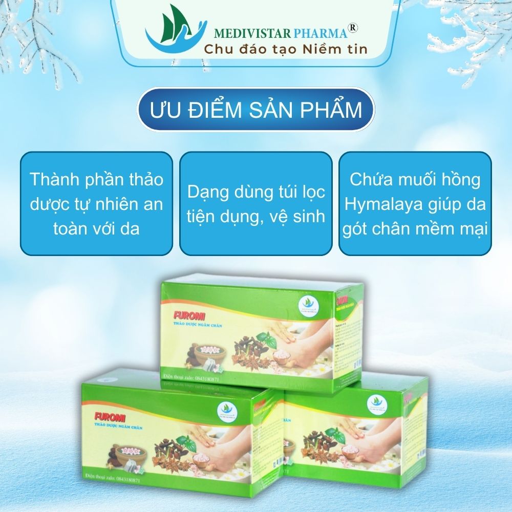 Thảo Dược Ngâm Chân FUROMI Dành Cho Người Đau Khớp, Mất Ngủ Giúp Hết Tê Buồn Tay Chân, Giải Tỏa Căng Thẳng Hộp 20 Túi Lọc