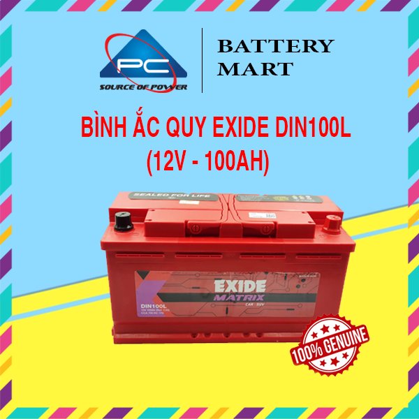 Bình Ắc Quy EXIDE DIN100L 12V-100Ah