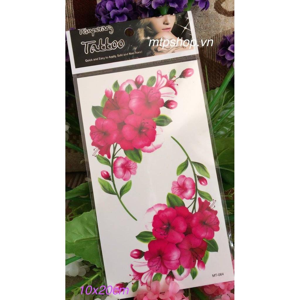 Combo 5 tấm hình xăm dán tattoo cao cấp 10x20cm CÁC LOÀI HOA ĐẸP