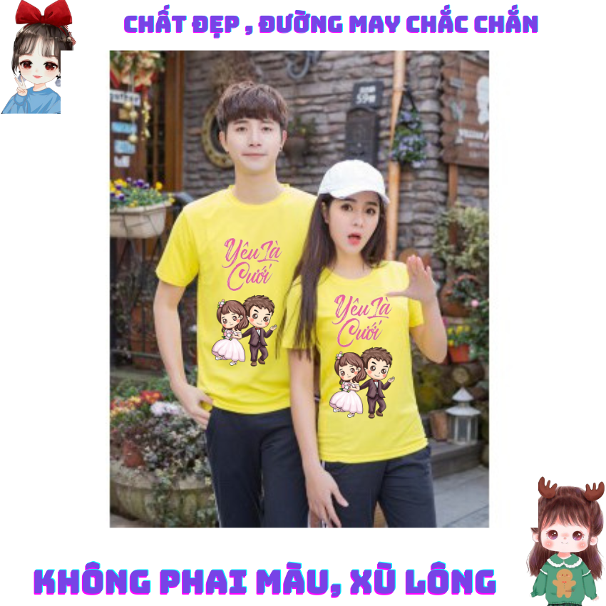 Áo Đôi Phông Rộng TT12, Áo Thun Nam Nữ In Cô Dâu ý Nghĩa, Vải Cotton Thun Thoáng Mát