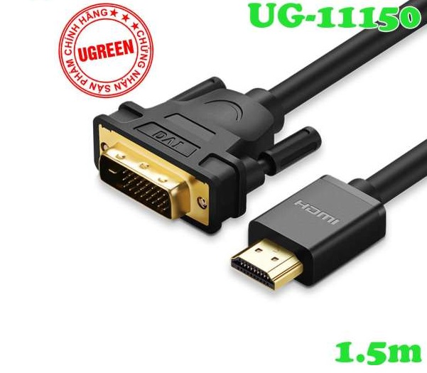 Cáp chuyển đổi HDMI sang DVI dài 1m, 1,5m, 2m, 3m, 5m Ugreen cao cấp hàng chính hãng