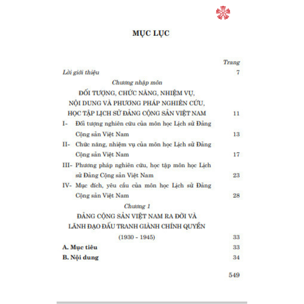 Giáo trình lịch sử Đảng Cộng Sản Việt Nam (Dành cho bậc đại học hệ chuyên lý luận chính trị)