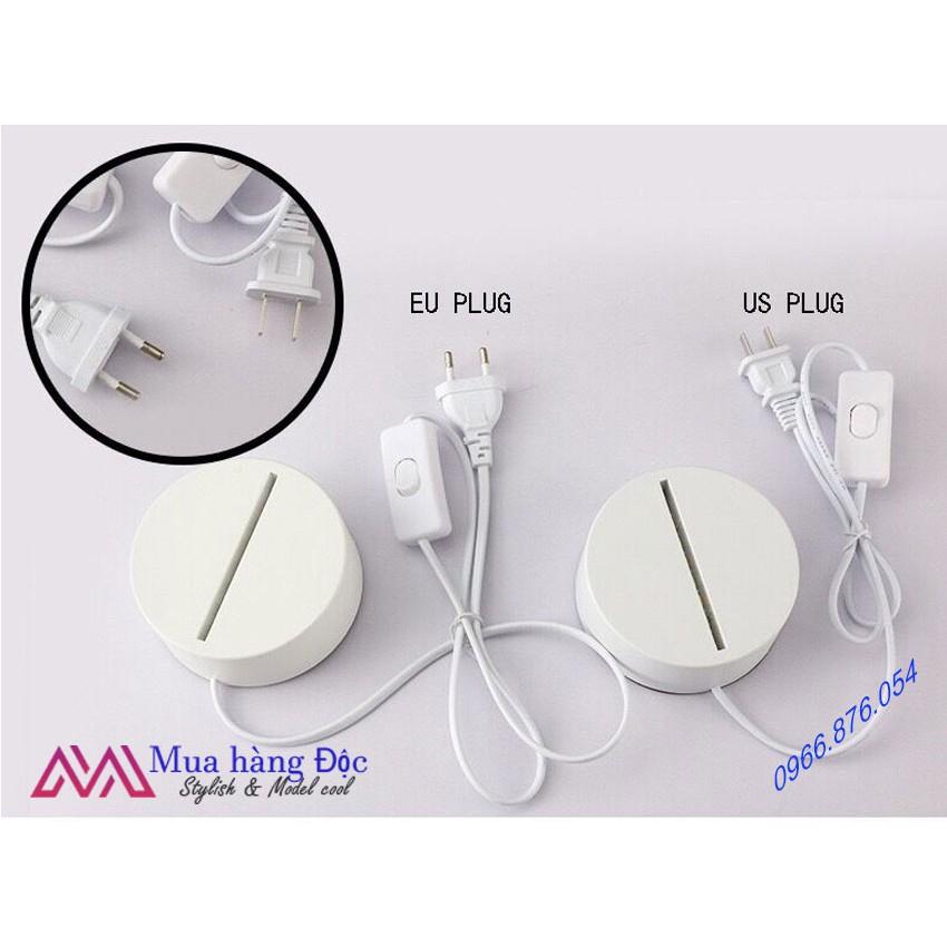 Quà Tặng Đèn ngủ sáng tạo led 3D chúc ngủ ngon cắm điện