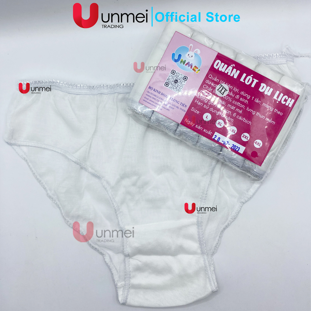 Set 6 Quần Lót Giấy Cotton UNMEI Dành Cho Nữ Dùng 1 Lần, Cho Mẹ Bầu, Sinh Viên Học Quân Sự, Đi Du Lịch, Chất Hàng Mịn, Thông Thoáng