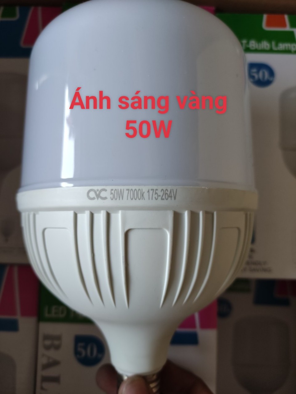 Bóng led trụ 50w to ánh sáng vàng siêu sáng