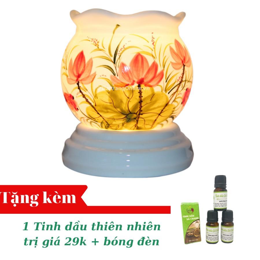 Đèn Xông Tinh Dầu Gốm Bát Tràng + Tặng Kèm Tinh Dầu