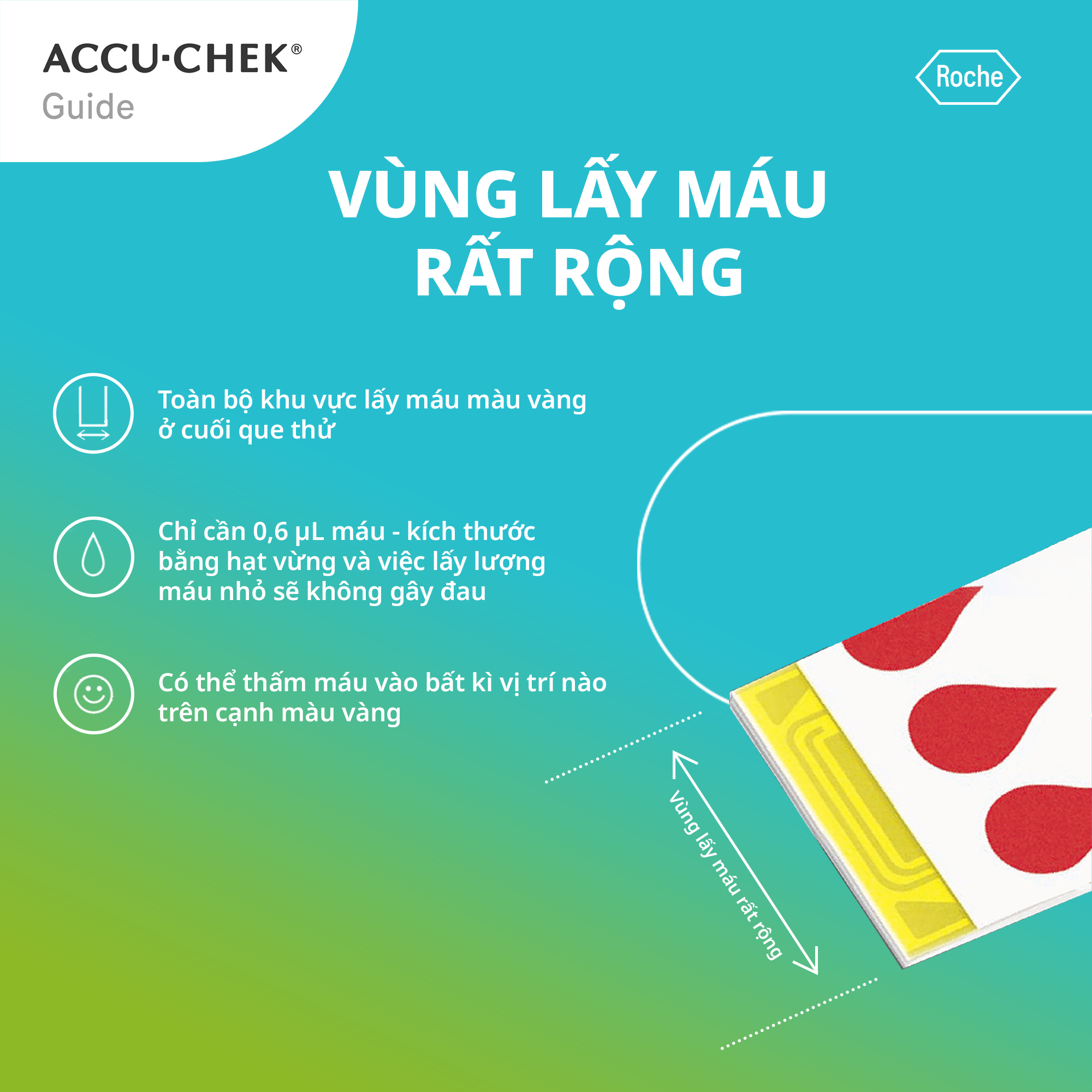 Máy Đo Đường Huyết ACCU-CHEK Guide Màn Hình LCD Rộng, Có Trợ Sáng Tại Cổng Đo - Chưa Có Que Thử