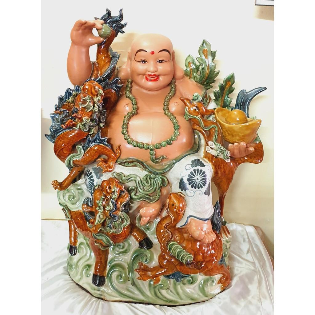 Tượng Phật Di Lặc Tứ Linh Hội Tụ Bằng Sứ Cao 70cm