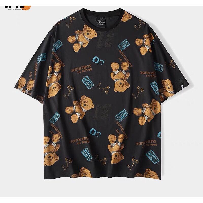 HÀNG MỚI VỀ Áo thun tay lỡ form rộng BEAR 21 - Hàng QC cao cấp
