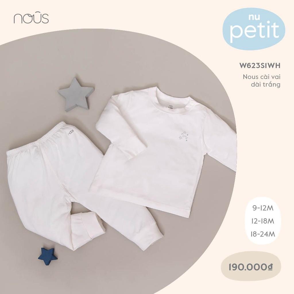 Bộ Quần Áo Dài Cài Vai Nous Màu Trắng Chất Liệu Petit