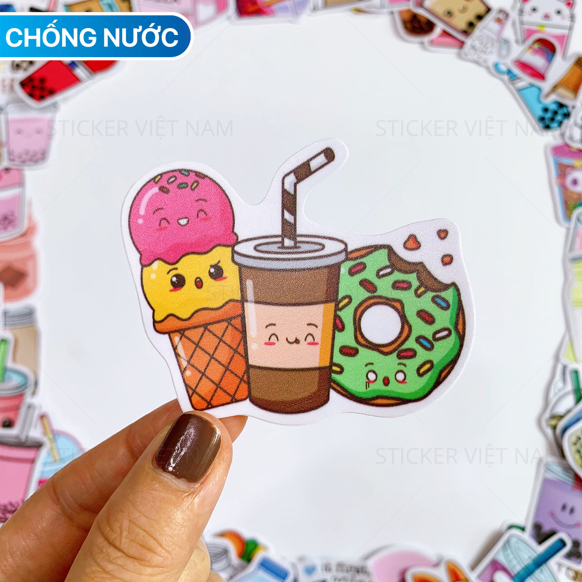 Sticker Cute Drinks Trà Sữa Dễ Thương Ngẫu Nhiên Chất Lượng Cao Chống Nước