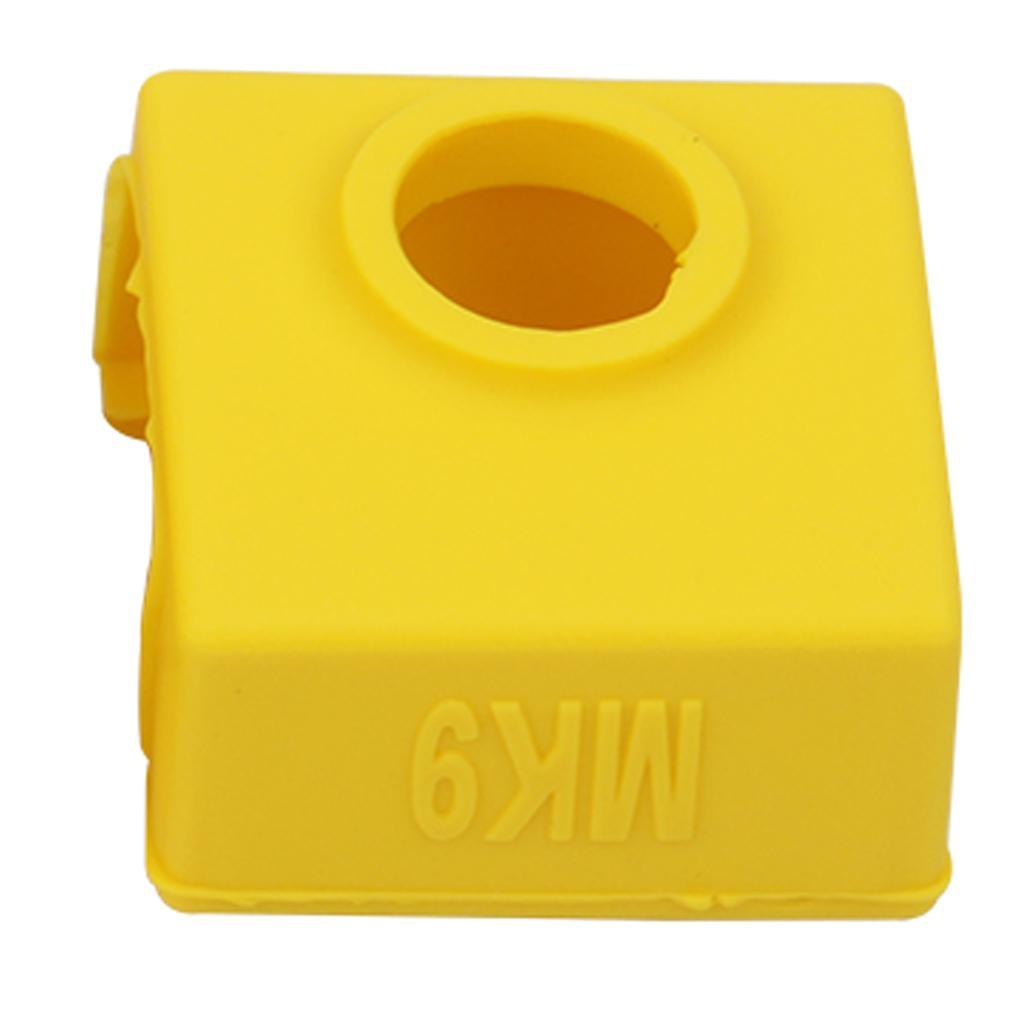1 Piece MK9 Aluminum Block Silicone Protective Cover For 3D Printer Yellow