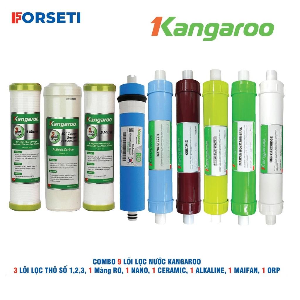 Trọn bộ 9 lõi lọc nước Kangaroo hàng chính hãng dùng cho máy lọc nước Kangaroo KGRP88