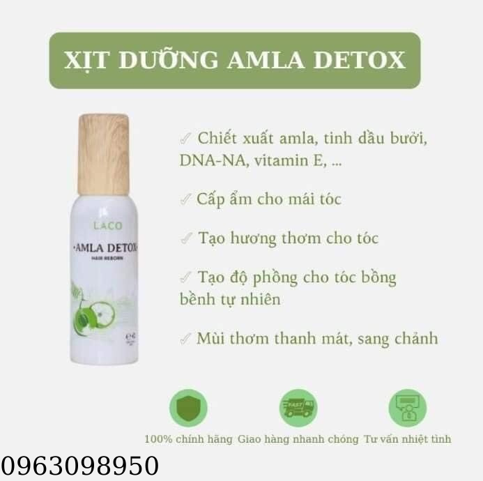 Amla Hair Reborn - Xịt dưỡng tóc thơm lâu, ngăn ngừa giảm tình trạng tóc xơ rối, gãy rụng