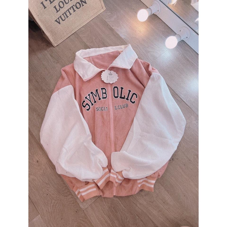 ÁO KHOÁC NHUNG TĂM SYMBOLIC THỜI TRANG HÀN QUỐC - FORM ÁO BOMBER SIÊU XỊN , HOTTREND CHO CÁC BẠN TRẺ