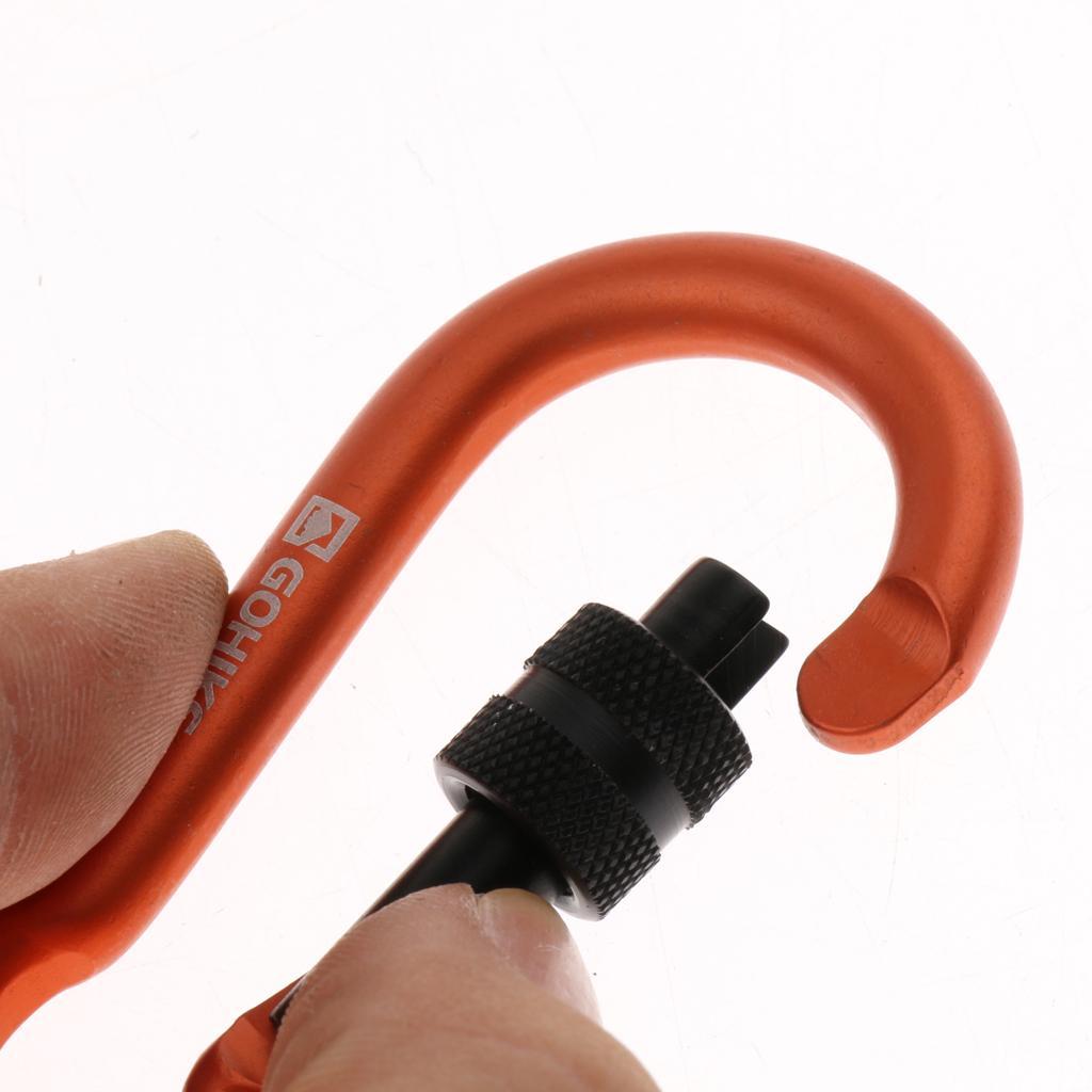Outdoor Aluminum Alloy Screw Locking Carabiner Keychain Hook For