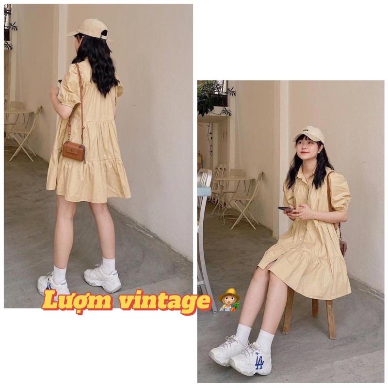 Váy Babydoll Tay Bồng Basic - Lượm vintage