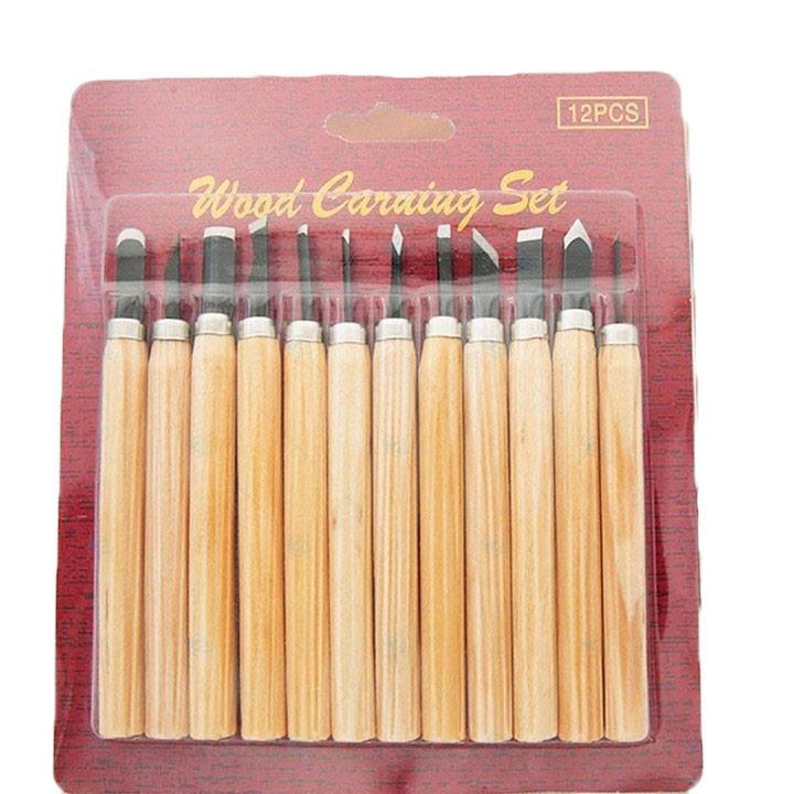 Bộ dao khắc đục tiện gỗ 12 món cao cấp Wood Caruiug Set