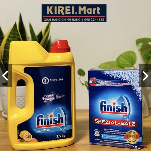 Combo Bột rửa bát Finish Classic 2.5kg / can + Muối Finish 1.2kg / hộp