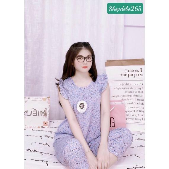 Đồ bộ nữ,đồ ngủ mặc nhà lửng 9 tấc vải lụa mango BL 46 hoạ tiết hoa nhí dễ thương size 47-65kg.