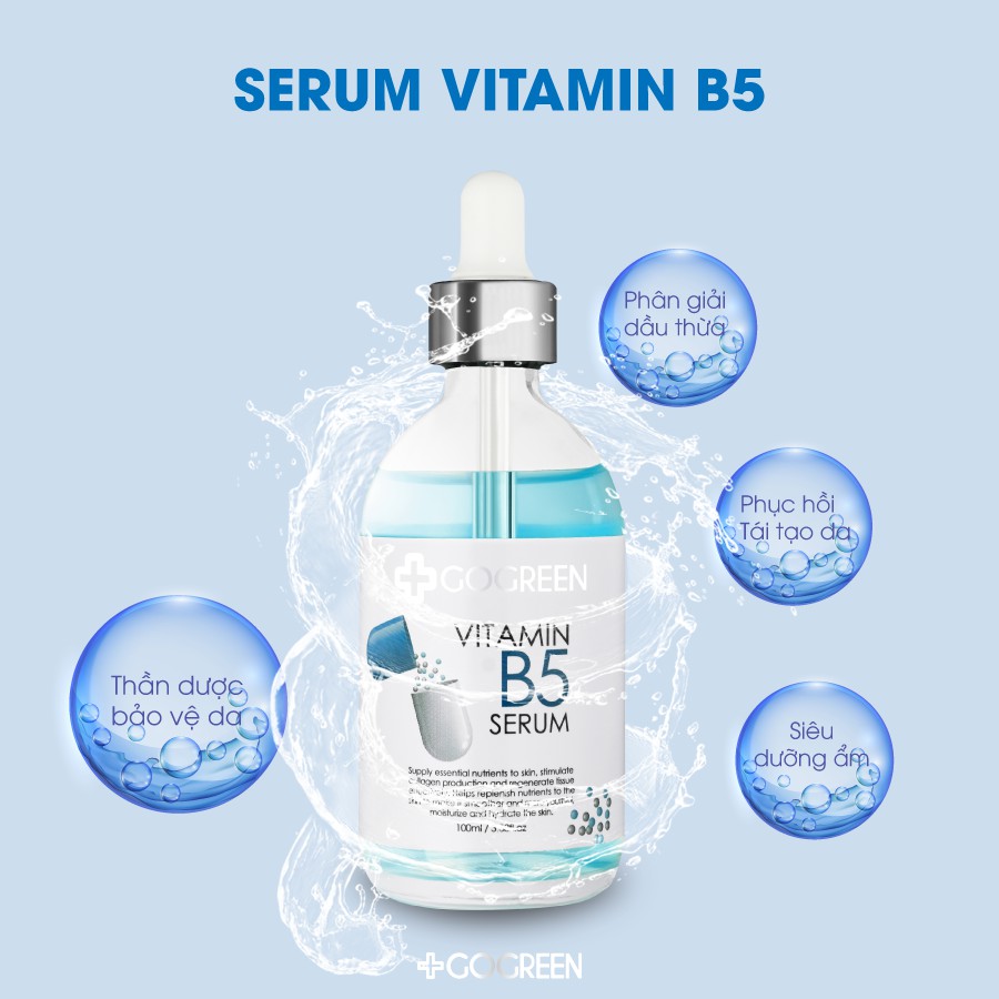 Serum cấp ẩm phục hồi da cao cấp GoGreen SERUM VITAMIN B5 100ml