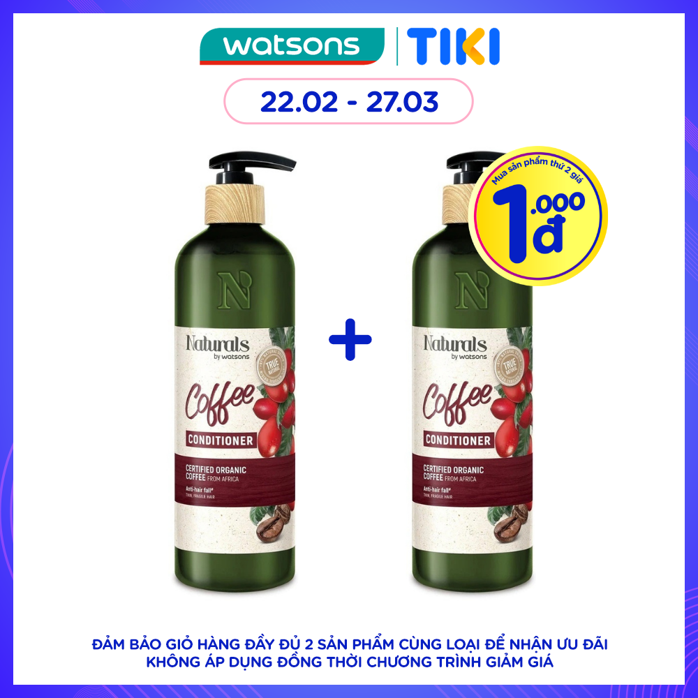 Dầu Xả Naturals By Watsons True Natural Chiết Xuất Coffee 490ml