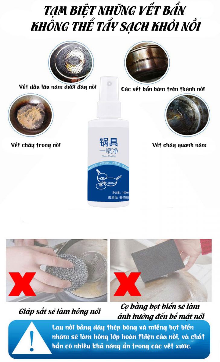 Chai Xịt Loại Bỏ Rỉ Sét Nồi Chảo 100Ml Tiện Dụng