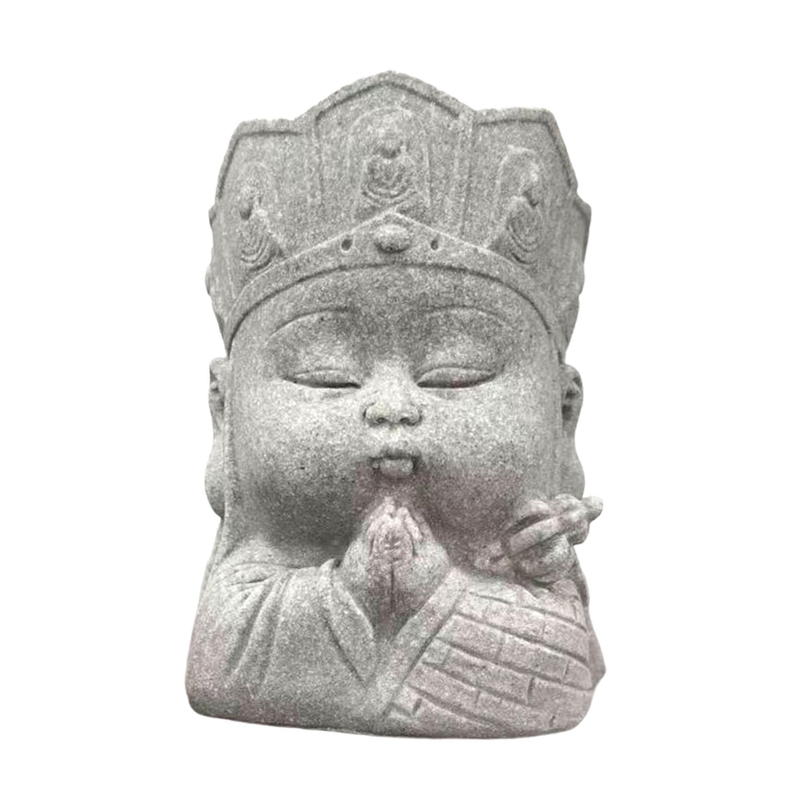 Buddha Monk Statue Tea Pet Ornament Ornament Antique Buddha Sculpture Sitting Buddha Statue for Office Tabletop Indoor Outdoor Car Dashboard